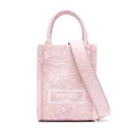 versace mini sac cabas barocco athena en jacquard - rose