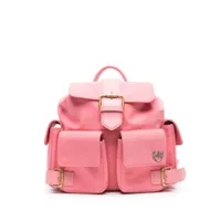 pinko sac à dos pocket à plaque logo - rose