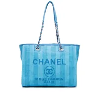 chanel pre-owned sac à main deauville (2020) - bleu