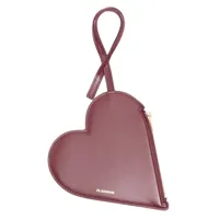 jil sander pochette en cuir à design cœur - rouge