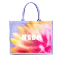 msgm sac cabas à motif abstrait - violet