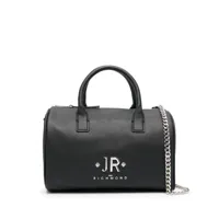 john richmond sac à main à plaque logo - noir