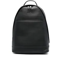 calvin klein sac à dos en cuir à plaque logo - noir