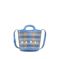 marni sac cabas à design tissé - bleu