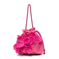 monnalisa sac seau à appliques fleurs - rose