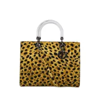 christian dior pre-owned sac cabas lady dior à imprimé léopard (1999) - jaune