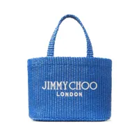 jimmy choo sac de plage à logo brodé - bleu