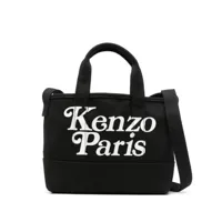 kenzo grand sac à main à logo imprimé - noir