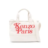 kenzo petit sac cabas à logo imprimé - tons neutres