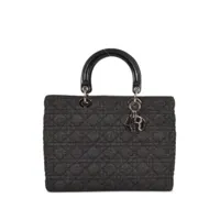 christian dior pre-owned grand sac à main cannage lady dior pre-owned (1999) - noir