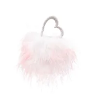 l'alingi pochette love à détails de plumes - rose