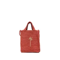 manebi mini sac à main 1927 en raphia tressé - rouge