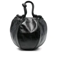 hereu globul distressed leather tote bag - noir