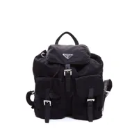 prada pre-owned sac à dos à plaque logo (années 2000) - noir