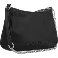 karl lagerfeld petits sacs à main, ikonik nylon small zip en noir - pochettespour dames