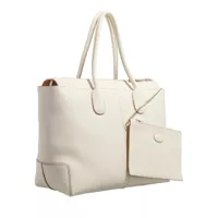 tod's sacs portés main, large leather tote bag en blanc - totespour dames
