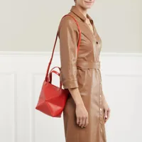 loewe sacs portés main, mini puzzle fold tote bag leather en orange - totespour dames