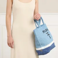 prada sacs portés main, small crocheted tote bag en bleu - totespour dames