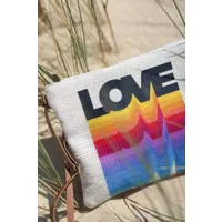 sac pochette en coton naturel love 3d multicolore