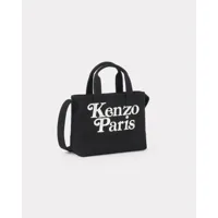 kenzo petit tote bag/sac cabas 'kenzo utility' en toile unisexe noir - tu