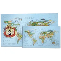 awesome maps best surf beaches of the world / original colored edition vinyl map multicolore 146 x 86 cm
