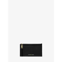 mk grand porte-cartes en cuir grainé - noir(noir) - michael kors
