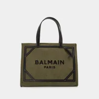 tote bag b-army shopper medium - balmain - toile - kaki/noir