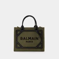 tote bag barmy shopper small - balmain - toile - kaki/noir
