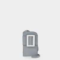 sac buckle cross body phone case en cuir gris