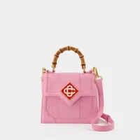 sac à main embossé mini jeanne - casablanca - cuir - rose