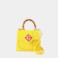 sac à main embossé mini jeanne - casablanca - cuir - jaune