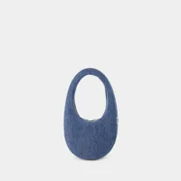 sac à main denim mini swipe - coperni - toile - bleu délavé