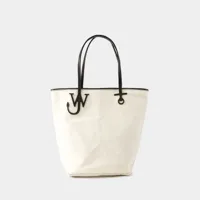 tote bag anchor tall - j.w. anderson - toile - ivoire/noir