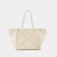 tote bag the origami mini - nanushka - cuir vegan - blanc cassé/crème
