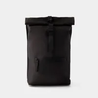 sac à dos rolltop rucksack - rains - synthétique - noir