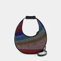 sac à main mini moon crystal - staud - cuir - rainbow/noir
