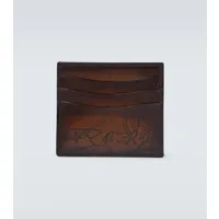 berluti porte-cartes bambou en cuir scritto