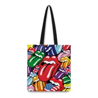 rocksax the rolling stones tote bag tongues multicolore