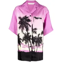 palm angels- pink sunset bowling shirt