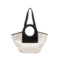 hereu- cala small leather-trimmed canvas tote bag