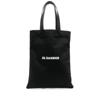 jil sander- logo linen and cotton tote bag
