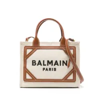 balmain- b-army small canvas and leather trims tote bag