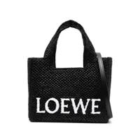 loewe- loewe font small raffia tote bag