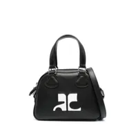 courrèges- logo leather mini bowling bag