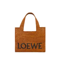 loewe paula's ibiza- loewe font small raffia tote bag